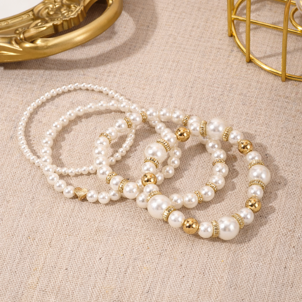 Set di Bracciali di Perle Senza Tempo